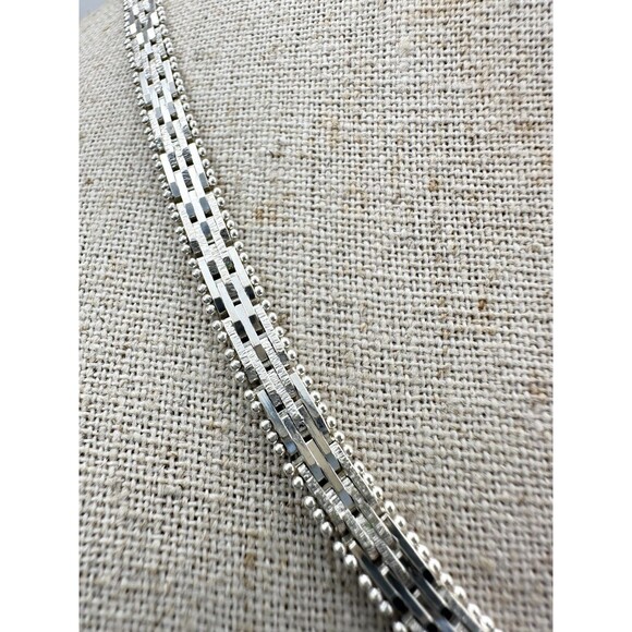 925 Italy Sterling Silver Chevron V Shape Necklace 16.5” - Picture 3 of 8